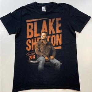 Blake Shelton On Tour 2016 Concert Tshirt Black Graphic Unisex Sz M